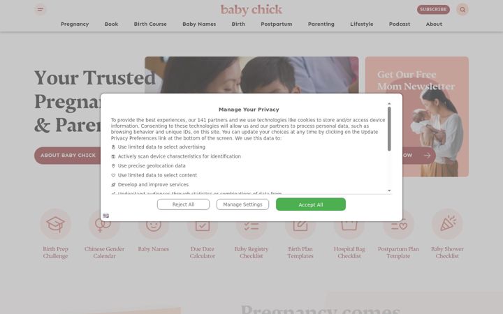 Screenshot of baby-chick.com