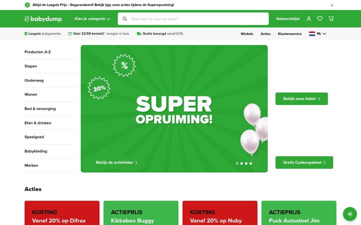 Screenshot of baby-dump.nl