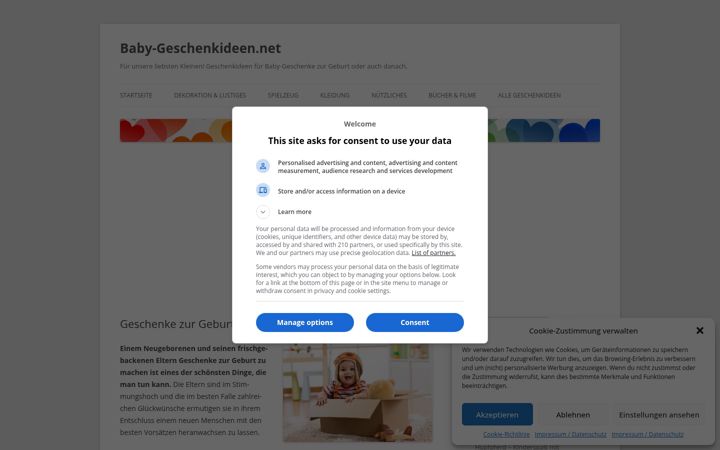 Képernyőkép: baby-geschenkideen.net
