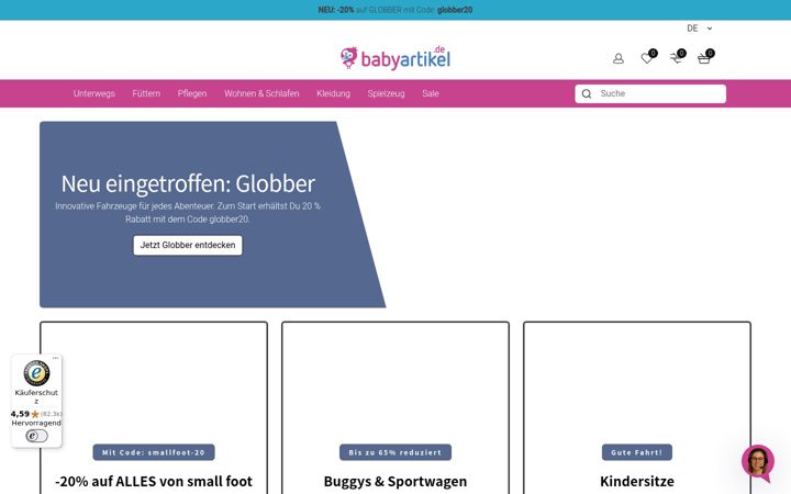 Screenshot of babyartikel.de