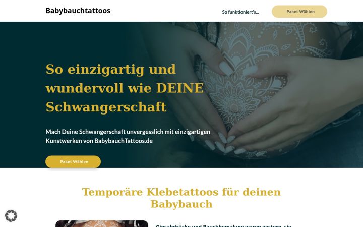 Képernyőkép: babybauchtattoos.de