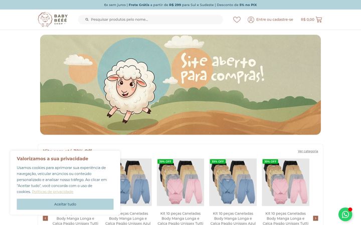 Kuvakaappaus sivustosta babybeee.com.br