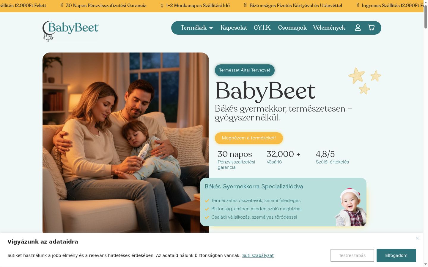 Screenshot van de toestemmingsbanner zoals getoond vóór enige interactie