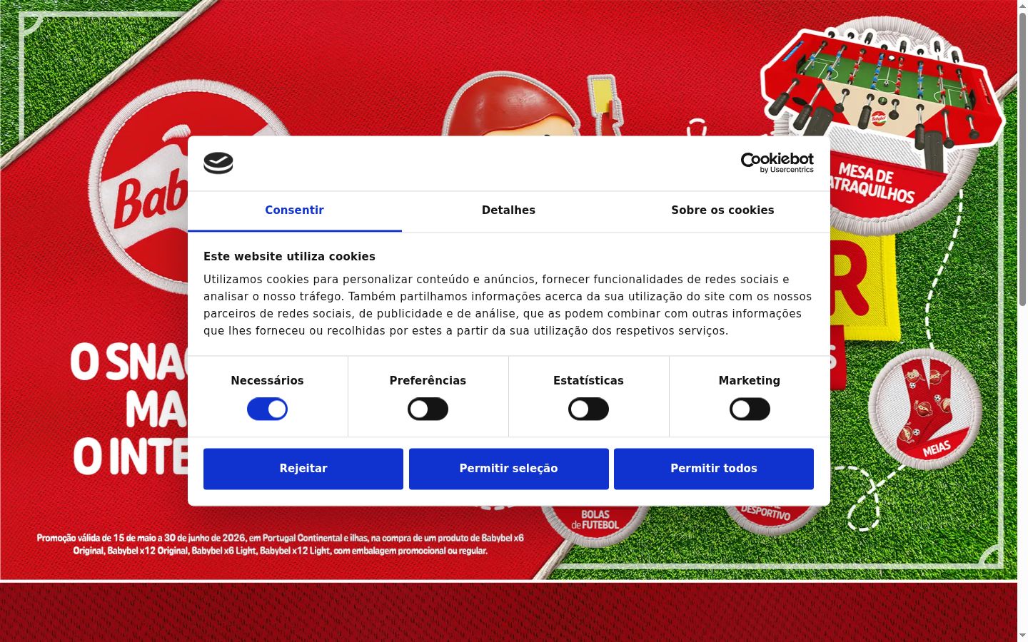 Screenshot of the consent banner shown before any interaction