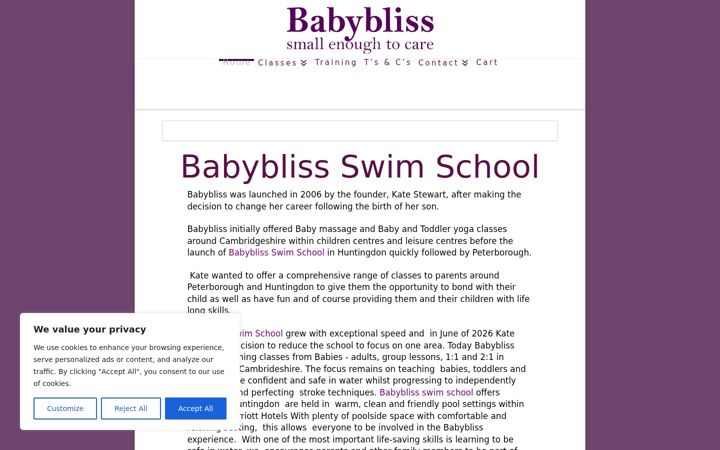 Screenshot of babybliss-swim.co.uk