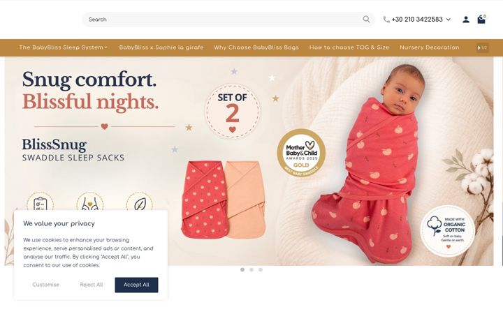 Screenshot of babyblissbags.com