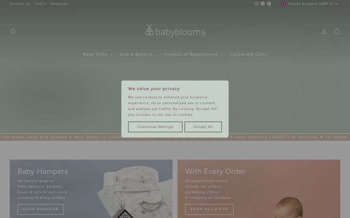 Screenshot of babyblooms.co.uk