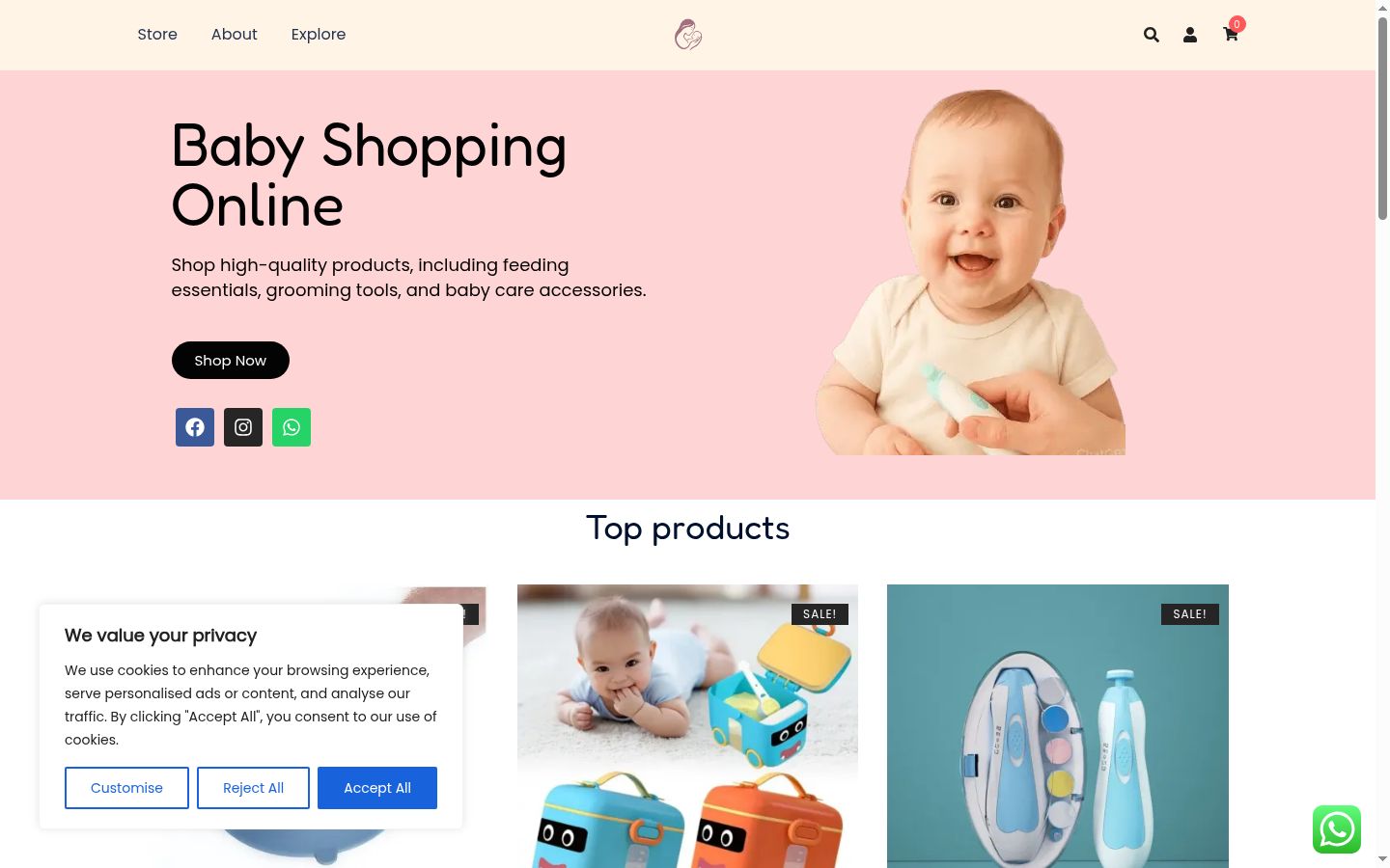 Screenshot des Einwilligungsbanners vor jeglicher Interaktion
