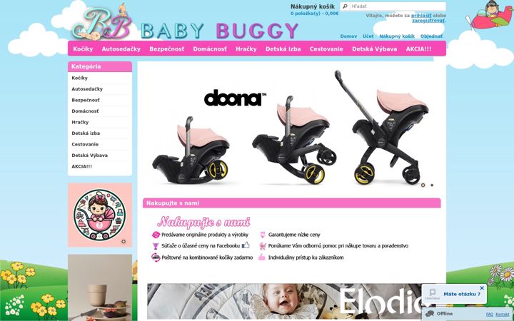 Snímek obrazovky babybuggy.sk