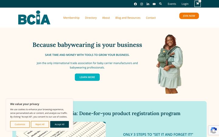 Screenshot of babycarrierindustryalliance.org