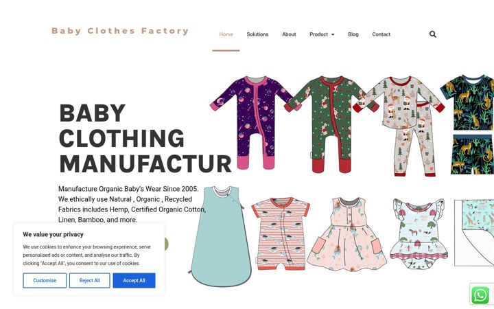 Screenshot of babyclothingfactory.com