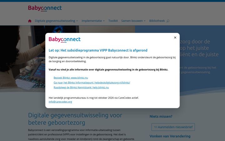 Screenshot of babyconnect.org