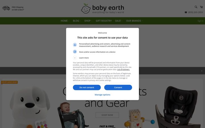 Skjermbilde av babyearth.com