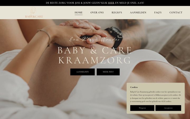 Capture d'écran de babyencarekraamzorg.nl