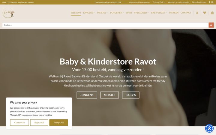 Screenshot of babyenkinderstoreravot.nl