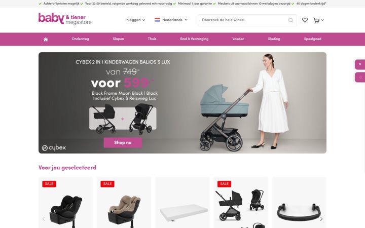 Capture d'écran de babyentiener.nl