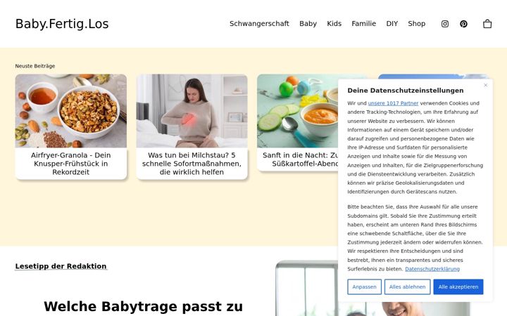 Screenshot of babyfertiglos.de