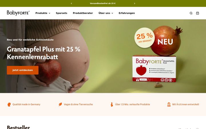 Screenshot ta' babyforte.de