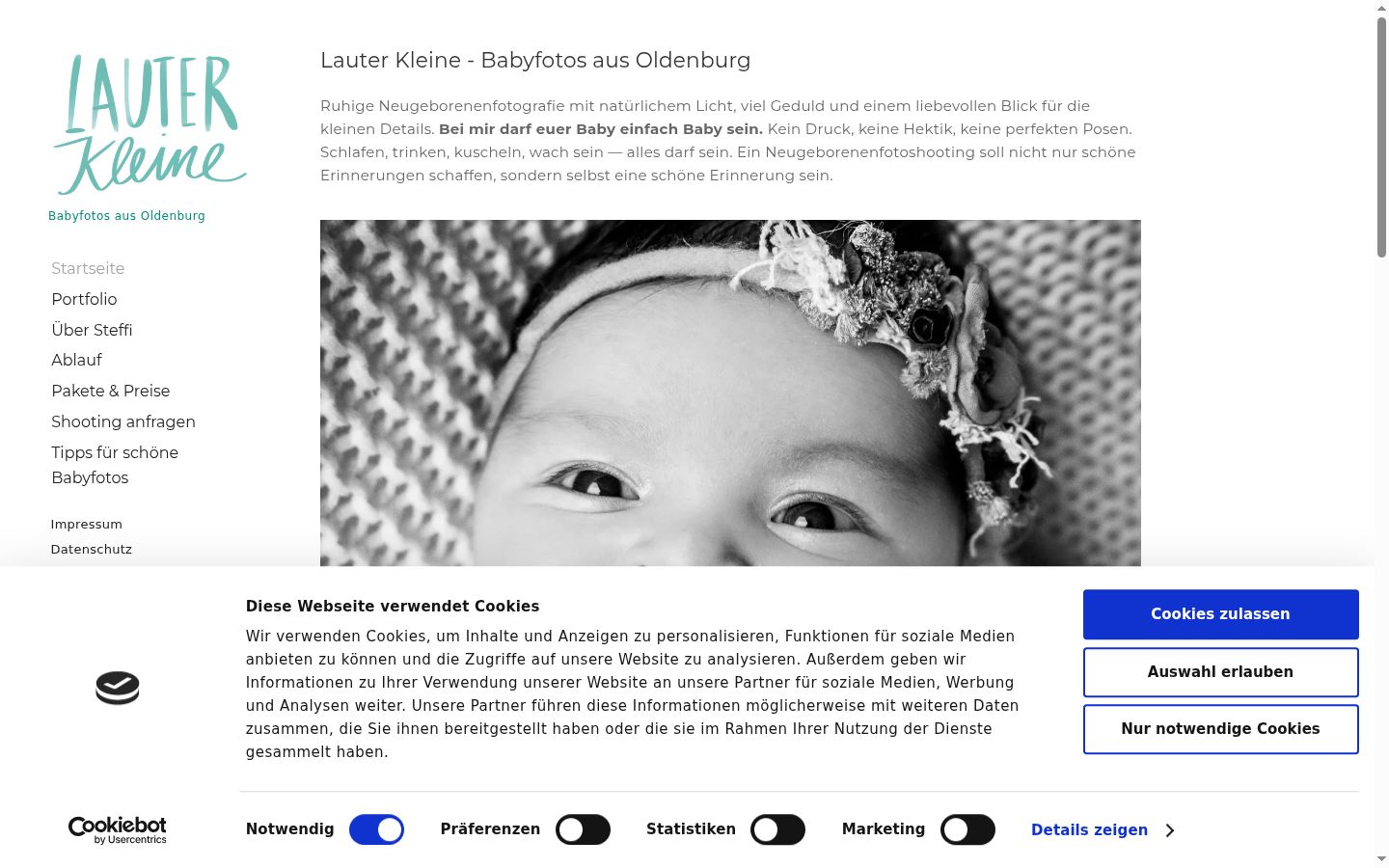 Screenshot of the consent banner shown before any interaction