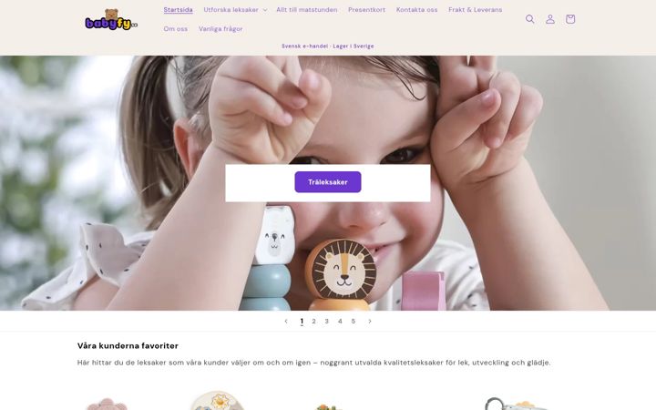 Screenshot of babyfy.se
