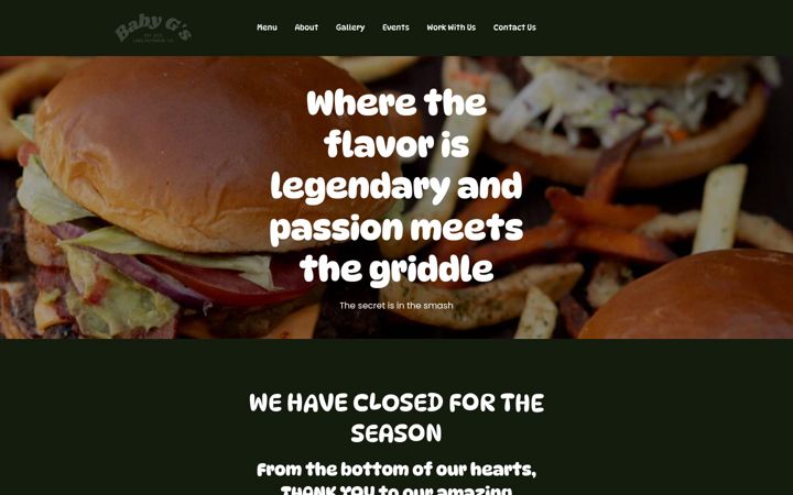 Screenshot of babygburgers.com