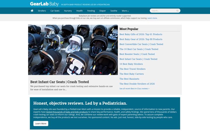 Screenshot of babygearlab.com