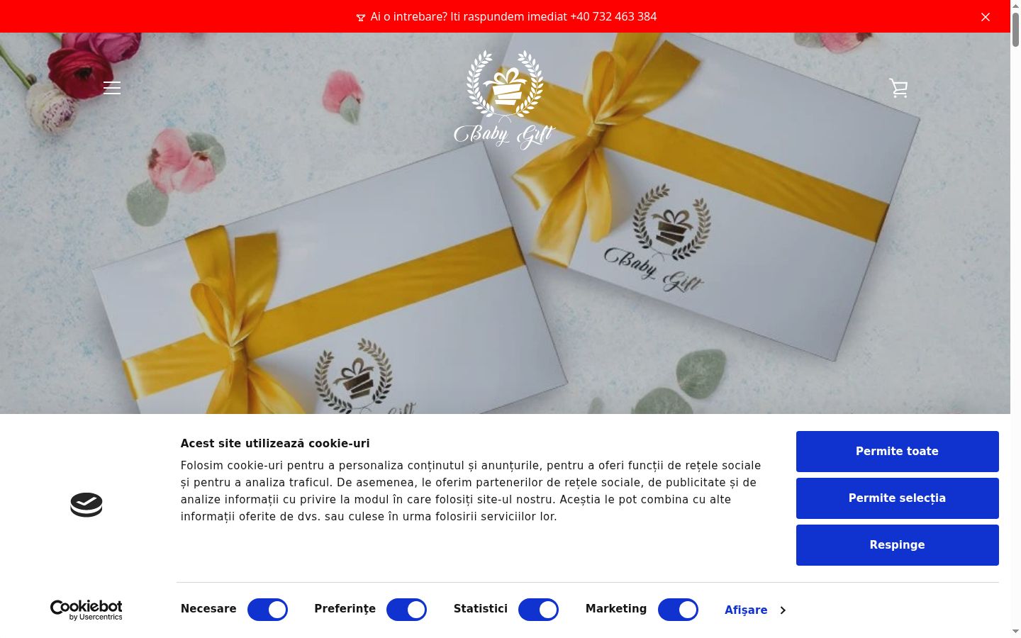 Screenshot of the consent banner shown before any interaction