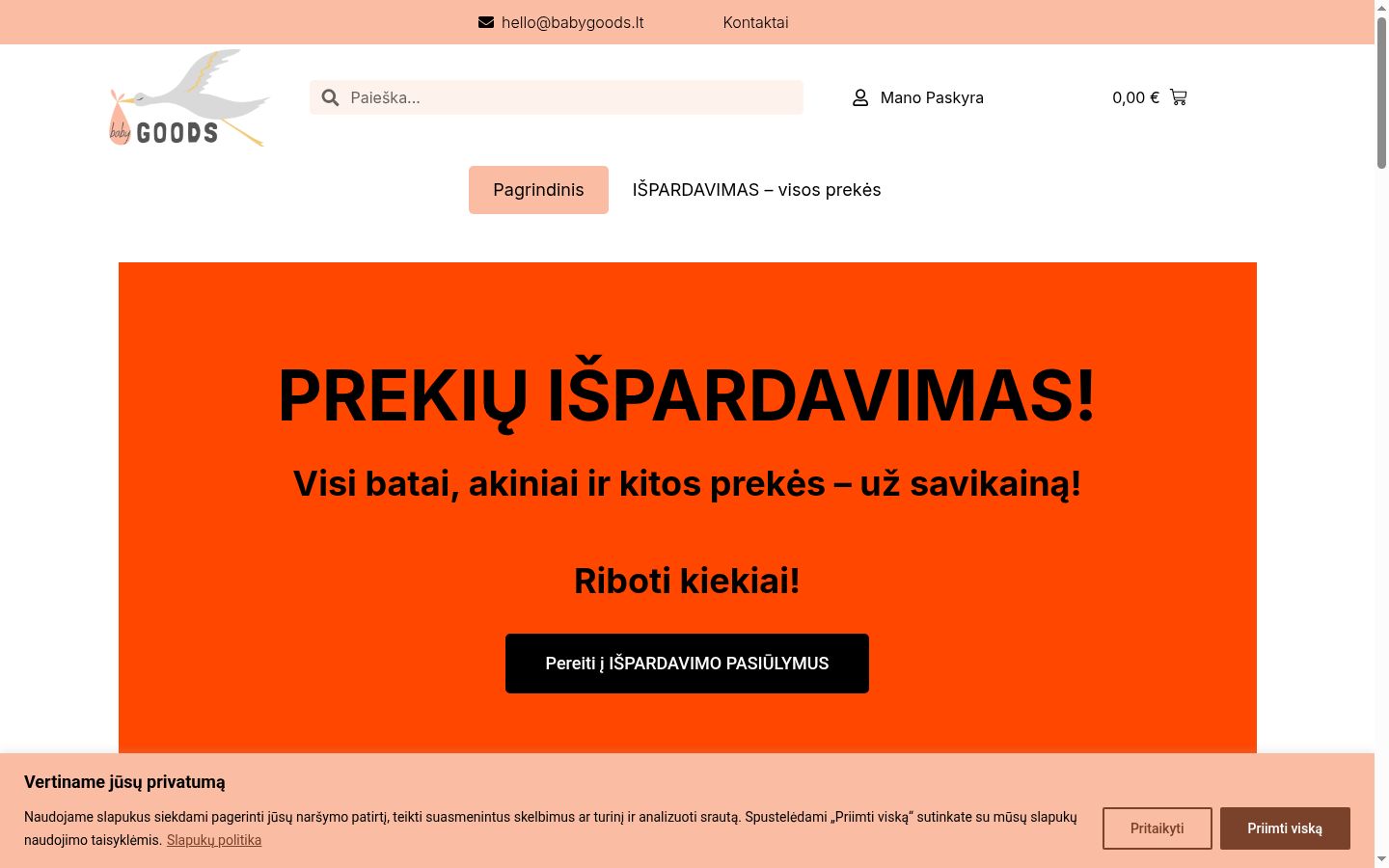 Screenshot des Einwilligungsbanners vor jeglicher Interaktion