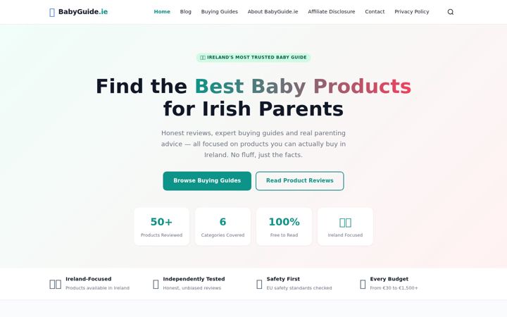 Snimka zaslona za babyguide.ie