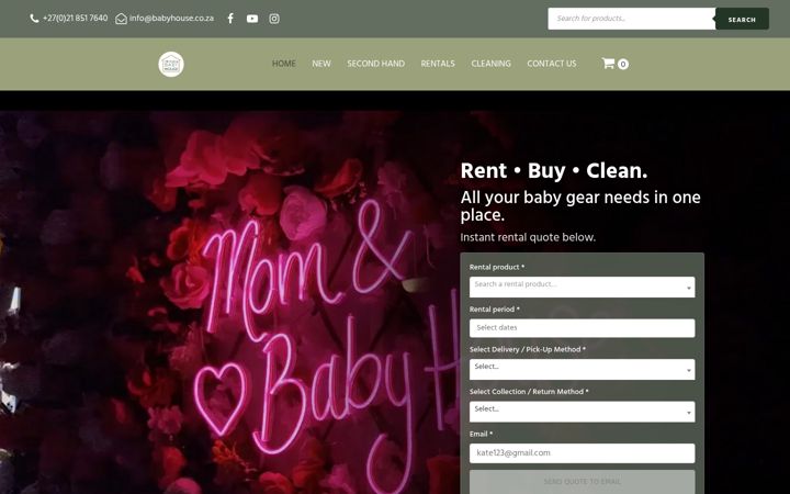 Skærmbillede af babyhouse.co.za
