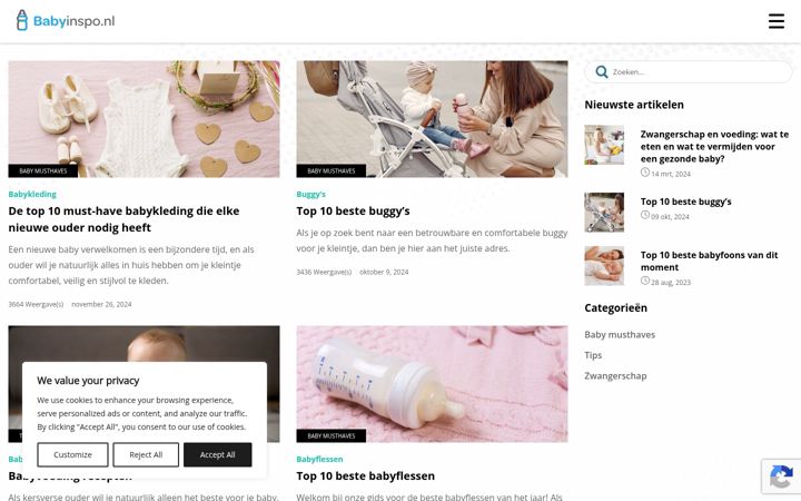 Capture d'écran de babyinspo.nl