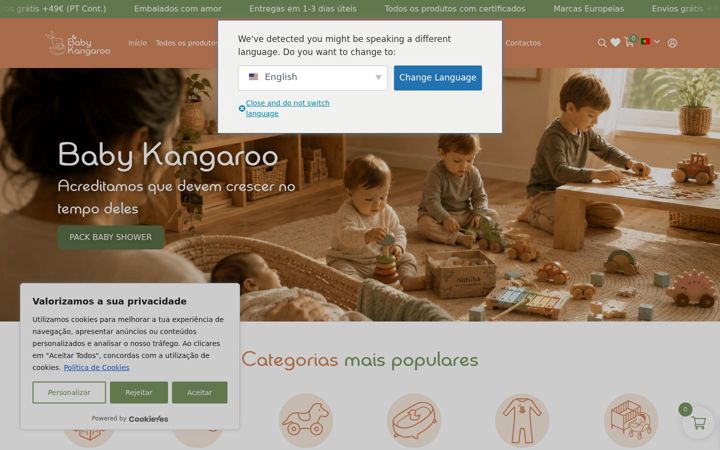Screenshot of babykangaroo.pt