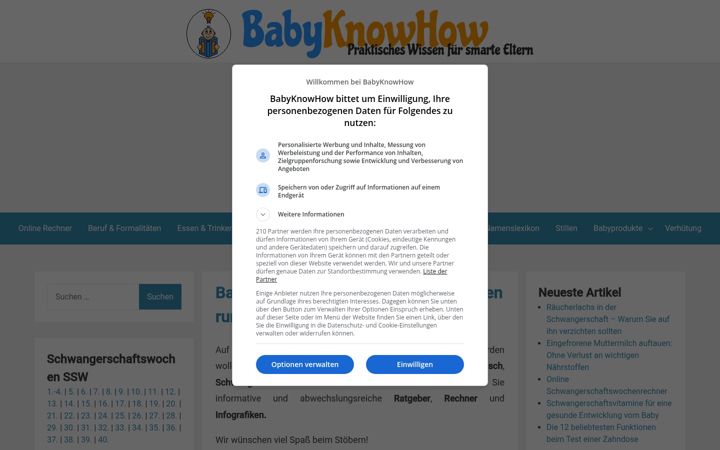 Képernyőkép: babyknowhow.de