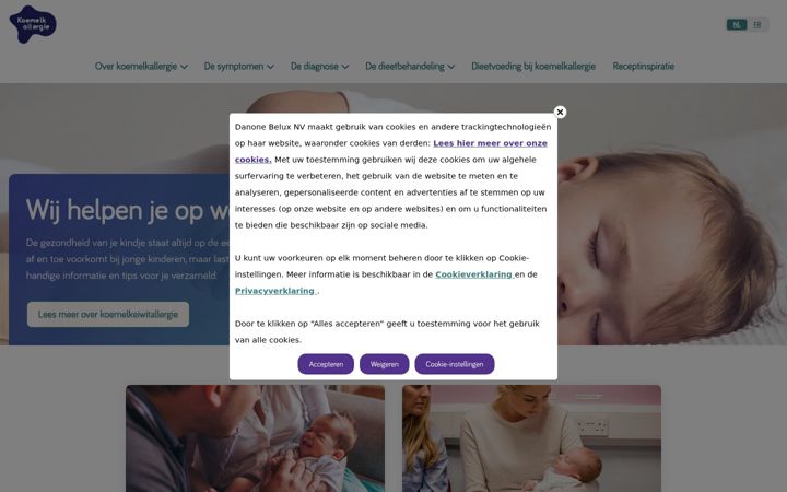 Екранна снимка на babykoemelkallergie.be