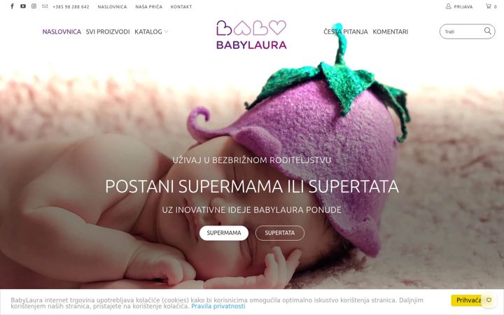 Screenshot of babylaurashop.com