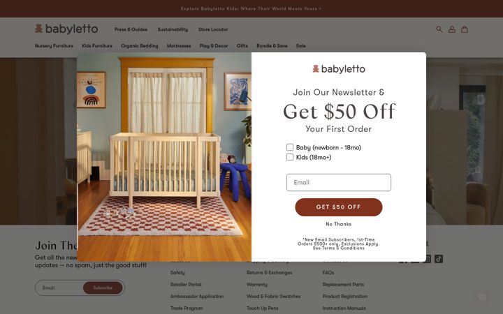 Screenshot di babyletto.com