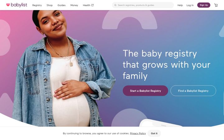 Screenshot of babylist.com