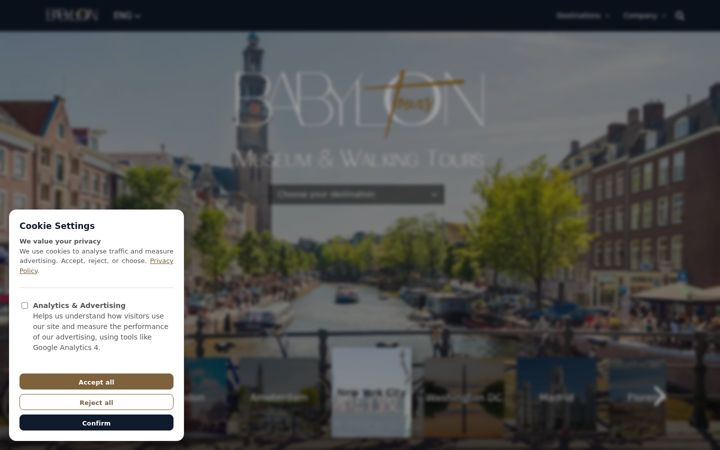 Screenshot of babylontours.com