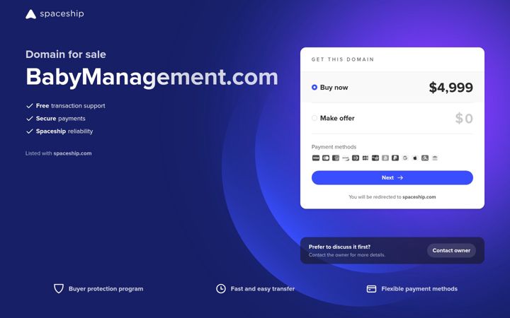Screenshot of babymanagement.com