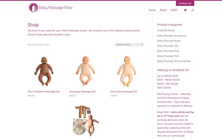Capture d'écran de babymassageshop.co.uk
