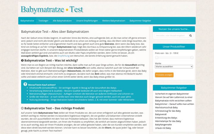 Screenshot of babymatratze-test.de