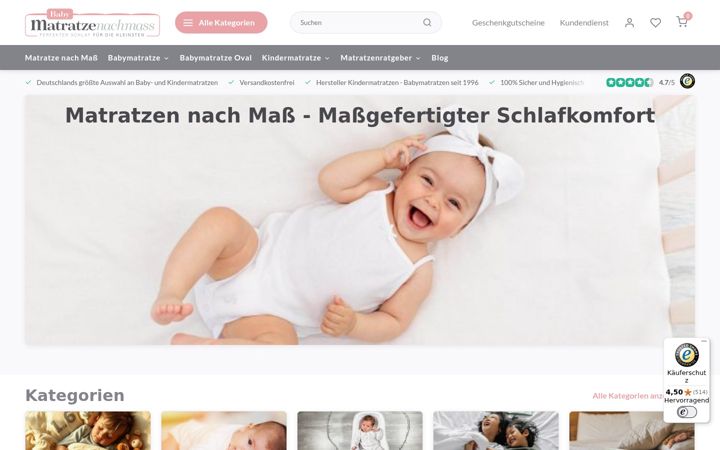 Screenshot of babymatratzenachmass.de
