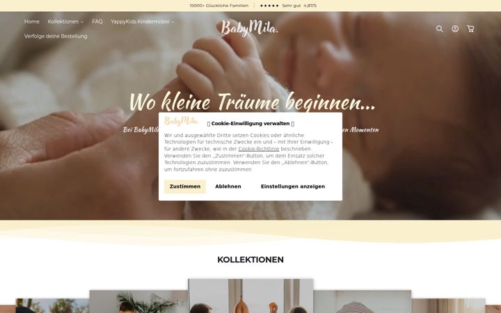 Screenshot of babymila.de