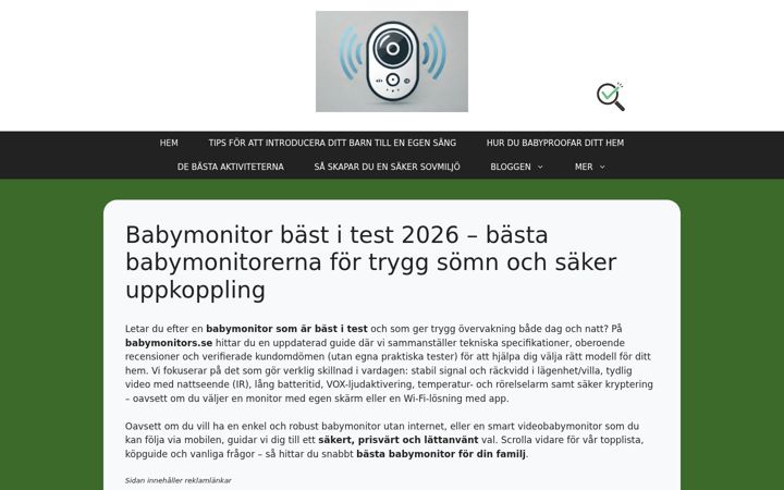 Screenshot of babymonitors.se