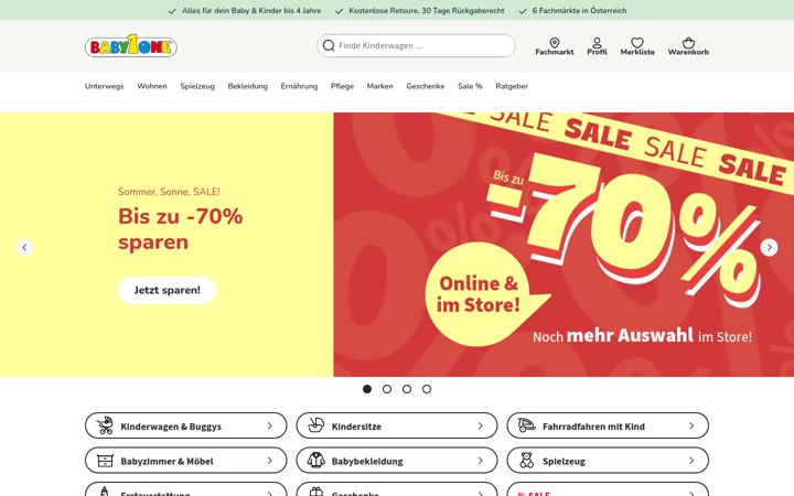 Screenshot stránky babyone.at