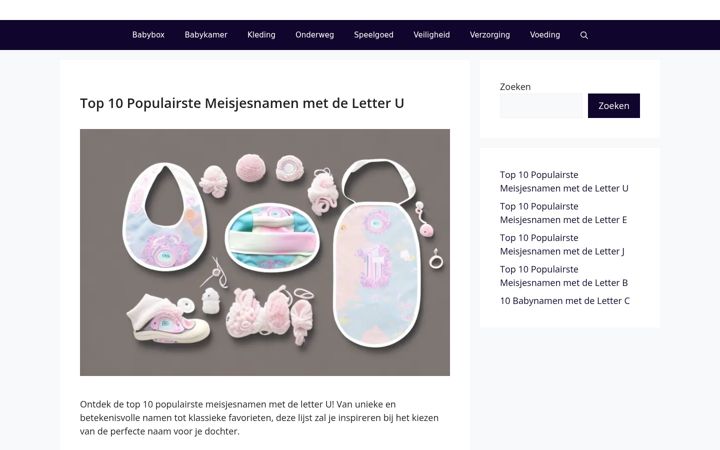 Screenshot of babypage.nl