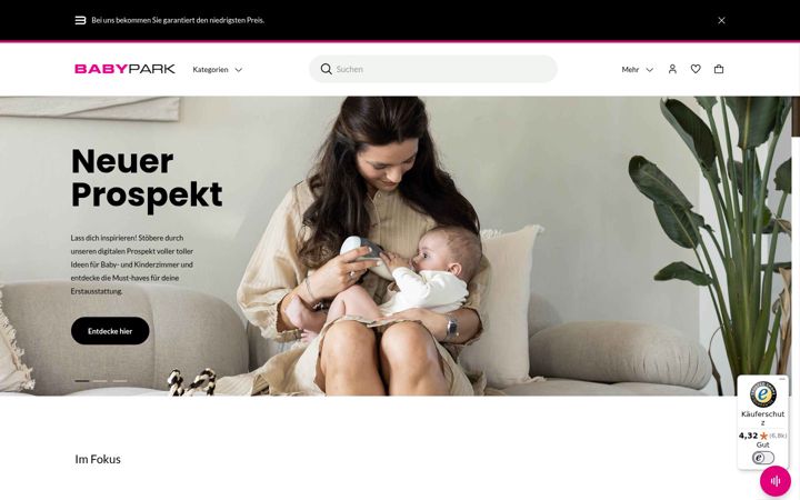Screenshot of babypark.de