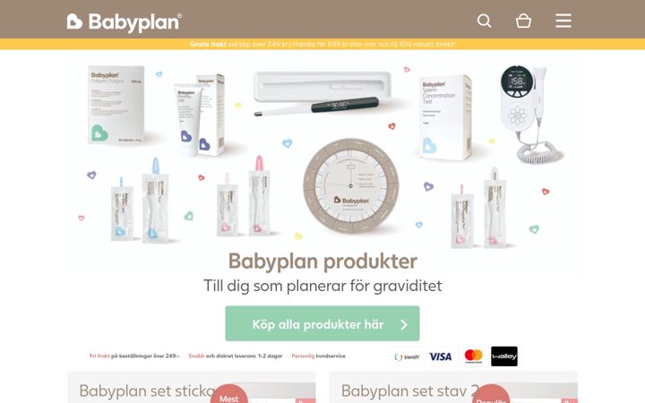 Ekrano kopija babyplan.se