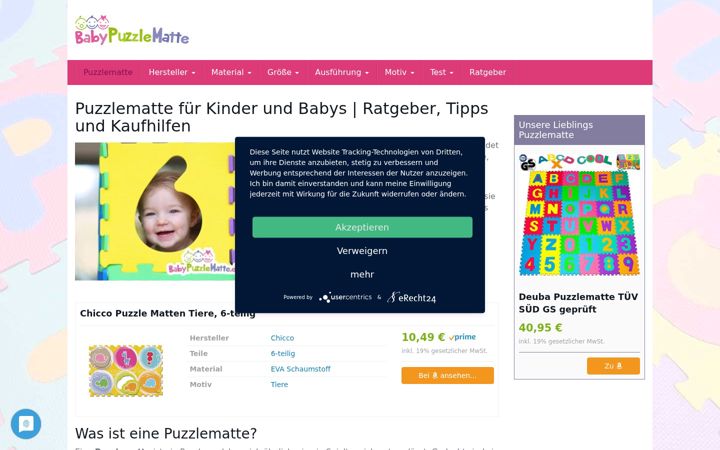 Screenshot of babypuzzlematte.de