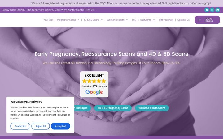 Screenshot of babyscanstudio.com